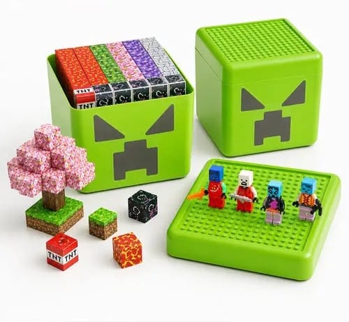 Caja Minecraft magnética Creeper, 105 piezas