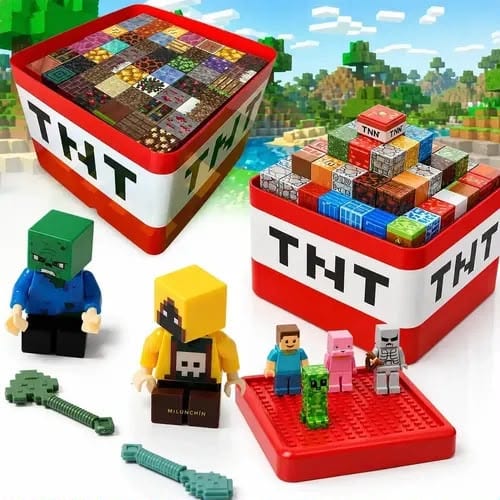 Caja Minecraft magnética TNT, 105 piezas